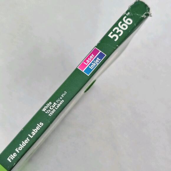 Avery TrueBlock #5366 Laser InkJet White Filing Labels 1/3 Cut 1500 Labels Pack - Picture 4 of 4